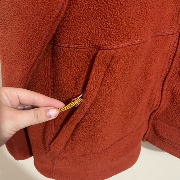 L.L.Bean Rust Orange Fleece Jacket Zip Up Mock Neck Size: XL - Picture 6 of 8